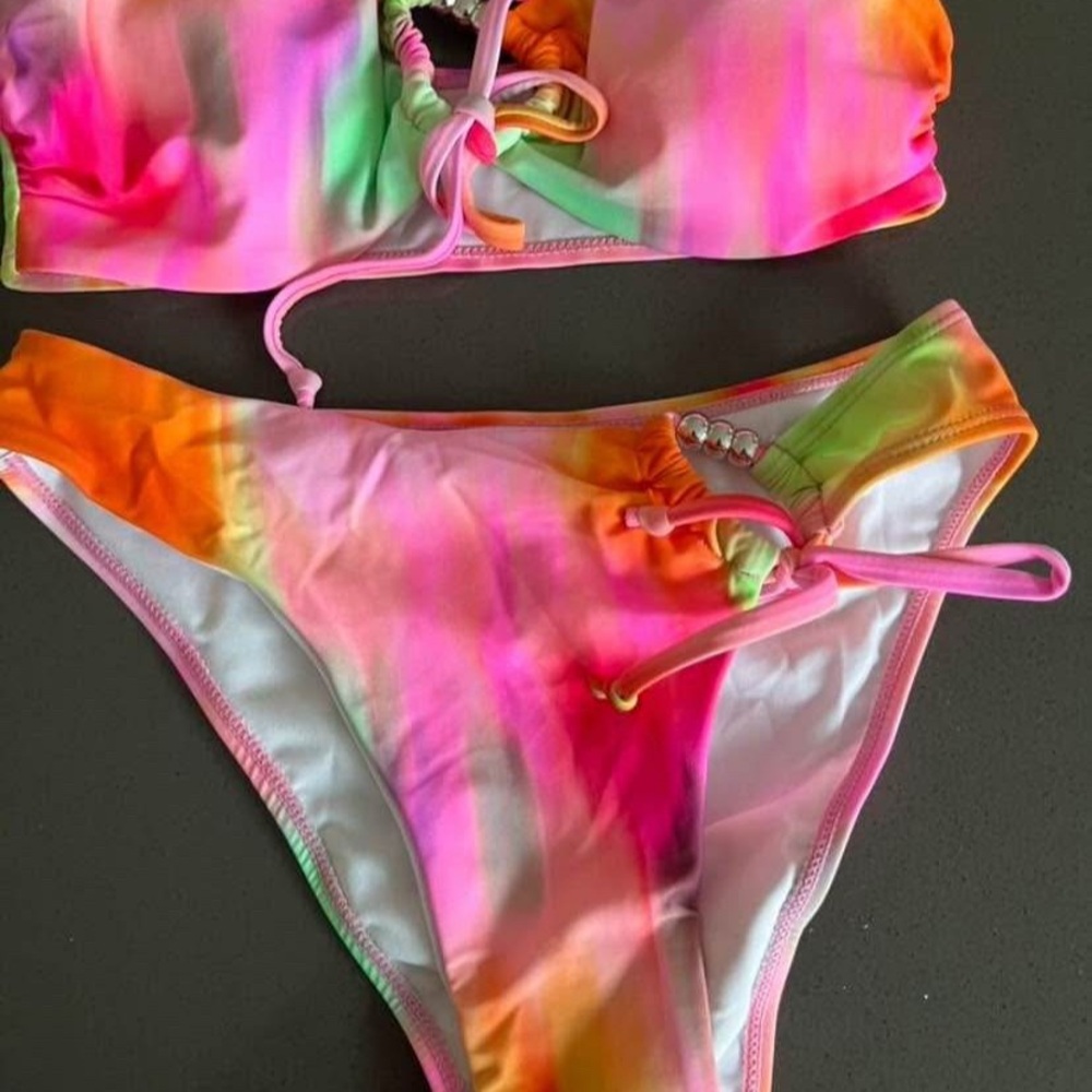 Missguided Multicolor Tie-Dye Bikini